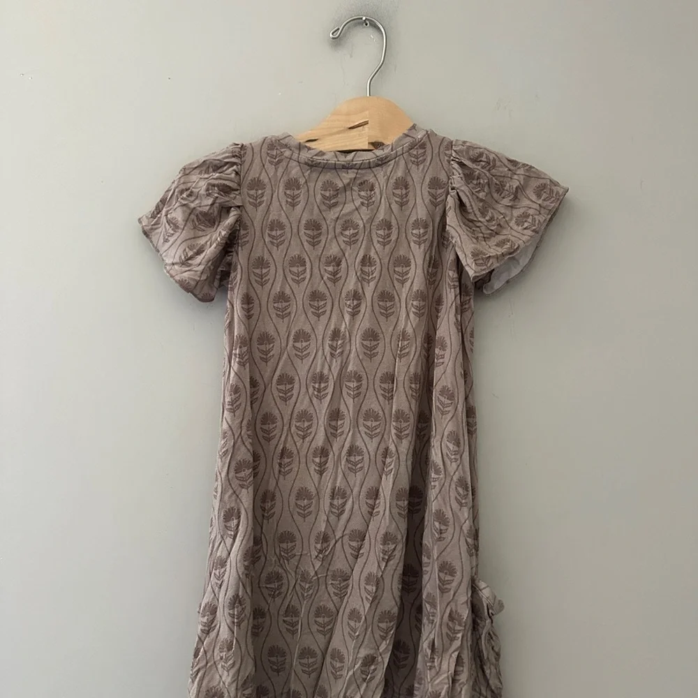 $23‎ ADD ON brave little ones! purple gray bamboo floral dress